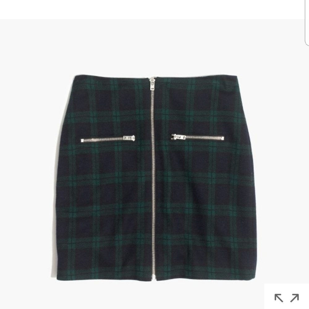 Madewell zip skirt in dark plaid